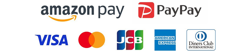 Amazon Pay, PayPay, VISA, Master, JCB, AMERICAN EXPRESS, Diners Club