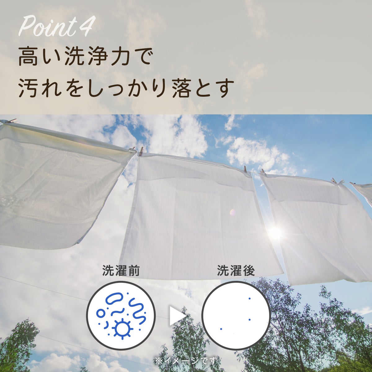 高い洗浄力で汚れをしっかり落とす