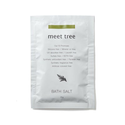 meet tree　バスソルト（ヒノキの葉） 35g　ヒノキ　正面