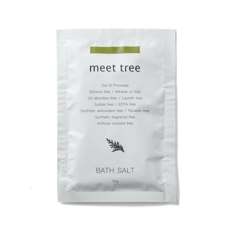 meet tree　バスソルト（ヒノキの葉） 35g　ヒノキ　正面